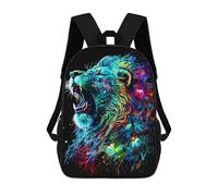 sinyumoney Mochilas Escolares Infantiles Impresas En 3D Colorful Lion Roar Artwork Mochila De Viaje Ligera Mochila Para Libros Niños Niñas Mochila Escolar 17inch