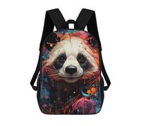 sinyumoney Mochilas Escolares Infantiles Impresas En 3D Colorful Panda Portrait -1 Mochila De Viaje Ligera Mochila Para Libros Niños Niñas Mochila Escolar 17inch