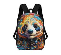 sinyumoney Mochilas Escolares Infantiles Impresas En 3D Colorful Panda Portrait-3 Mochila De Viaje Ligera Mochila Para Libros Niños Niñas Mochila Escolar 17inch