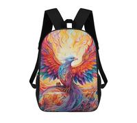 sinyumoney Mochilas Escolares Infantiles Impresas En 3D Colorful Phoenix Artwork -1 Mochila De Viaje Ligera Mochila Para Libros Niños Niñas Mochila Escolar 17inch