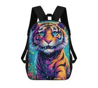 sinyumoney Mochilas Escolares Infantiles Impresas En 3D Colorful Tiger Fantasy Mochila De Viaje Ligera Mochila Para Libros Niños Niñas Mochila Escolar 17inch