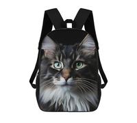 sinyumoney Mochilas Escolares Infantiles Impresas En 3D Cool Cat Portrait Mochila De Viaje Ligera Mochila Para Libros Niños Niñas Mochila Escolar 17inch