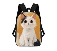 sinyumoney Mochilas Escolares Infantiles Impresas En 3D Cute White And Black Cat Mochila De Viaje Ligera Mochila Para Libros Niños Niñas Mochila Escolar 17inch