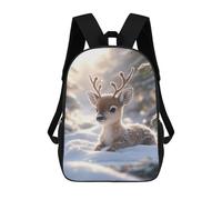 sinyumoney Mochilas Escolares Infantiles Impresas En 3D Deer Fawn in Winter Wonderland Mochila De Viaje Ligera Mochila Para Libros Niños Niñas Mochila Escolar 17inch