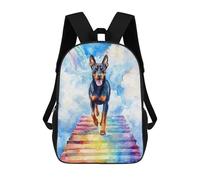 sinyumoney Mochilas Escolares Infantiles Impresas En 3D Doberman Rainbow Bridge Mochila De Viaje Ligera Mochila Para Libros Niños Niñas Mochila Escolar 17inch
