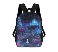 sinyumoney Mochilas Escolares Infantiles Impresas En 3D Fantasy Castle Night Scene Mochila De Viaje Ligera Mochila Para Libros Niños Niñas Mochila Escolar 17inch