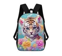 sinyumoney Mochilas Escolares Infantiles Impresas En 3D Floral Tiger Cub Fantasy Mochila De Viaje Ligera Mochila Para Libros Niños Niñas Mochila Escolar 17inch