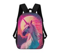 sinyumoney Mochilas Escolares Infantiles Impresas En 3D Futuristic Neon Unicorn Mochila De Viaje Ligera Mochila Para Libros Niños Niñas Mochila Escolar 17inch