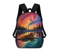 sinyumoney Mochilas Escolares Infantiles Impresas En 3D Golden Retriever Dreamscape Mochila De Viaje Ligera Mochila Para Libros Niños Niñas Mochila Escolar 17inch