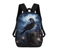 sinyumoney Mochilas Escolares Infantiles Impresas En 3D Gothic Raven Mochila De Viaje Ligera Mochila Para Libros Niños Niñas Mochila Escolar 17inch