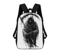 sinyumoney Mochilas Escolares Infantiles Impresas En 3D Grim Reaper Black And White Illustration Mochila De Viaje Ligera Mochila Para Libros Niños Niñas Mochila Escolar 17inch