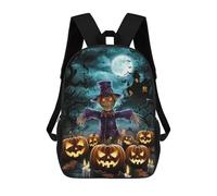 sinyumoney Mochilas Escolares Infantiles Impresas En 3D Halloween Scarecrow Mochila De Viaje Ligera Mochila Para Libros Niños Niñas Mochila Escolar 17inch