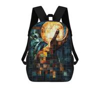 sinyumoney Mochilas Escolares Infantiles Impresas En 3D Hand of Light Stained Glass Surreal Artwork Mochila De Viaje Ligera Mochila Para Libros Niños Niñas Mochila Escolar 17inch