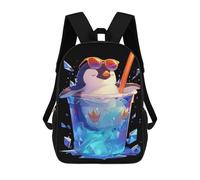 sinyumoney Mochilas Escolares Infantiles Impresas En 3D Ice Cold Penguin Drink Mochila De Viaje Ligera Mochila Para Libros Niños Niñas Mochila Escolar 17inch