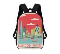 sinyumoney Mochilas Escolares Infantiles Impresas En 3D London Cityscape Mochila De Viaje Ligera Mochila Para Libros Niños Niñas Mochila Escolar 17inch