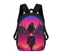 sinyumoney Mochilas Escolares Infantiles Impresas En 3D Motorcycle Desert Sunset Mochila De Viaje Ligera Mochila Para Libros Niños Niñas Mochila Escolar 17inch