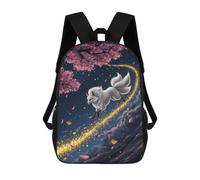 sinyumoney Mochilas Escolares Infantiles Impresas En 3D Nine-tailed Fox in Starry Night Mochila De Viaje Ligera Mochila Para Libros Niños Niñas Mochila Escolar 17inch