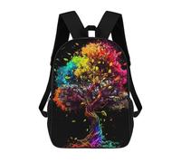 sinyumoney Mochilas Escolares Infantiles Impresas En 3D Rainbow Tree of Life -2 Mochila De Viaje Ligera Mochila Para Libros Niños Niñas Mochila Escolar 17inch