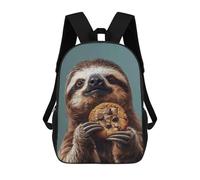 sinyumoney Mochilas Escolares Infantiles Impresas En 3D Sloth Eating Cookie Mochila De Viaje Ligera Mochila Para Libros Niños Niñas Mochila Escolar 17inch