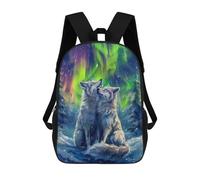 sinyumoney Mochilas Escolares Infantiles Impresas En 3D Snow Wolf Romance Mochila De Viaje Ligera Mochila Para Libros Niños Niñas Mochila Escolar 17inch