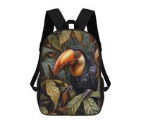 sinyumoney Mochilas Escolares Infantiles Impresas En 3D Toucan in Lush Foliage Mochila De Viaje Ligera Mochila Para Libros Niños Niñas Mochila Escolar 17inch