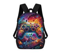 sinyumoney Mochilas Escolares Infantiles Impresas En 3D Vibrant Gaming Controller Artwork -76 Mochila De Viaje Ligera Mochila Para Libros Niños Niñas Mochila Escolar 17inch