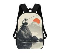 sinyumoney Mochilas Escolares Infantiles Impresas En 3D Vintage Japanese Fisherman Mochila De Viaje Ligera Mochila Para Libros Niños Niñas Mochila Escolar 17inch