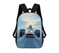 sinyumoney Mochilas Escolares Infantiles Impresas En 3D Vintage Race Car Mochila De Viaje Ligera Mochila Para Libros Niños Niñas Mochila Escolar 17inch