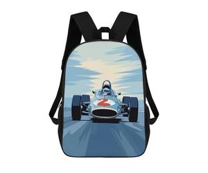 sinyumoney Mochilas Escolares Infantiles Impresas En 3D Vintage Race Car Mochila De Viaje Ligera Mochila Para Libros Niños Niñas Mochila Escolar 17inch