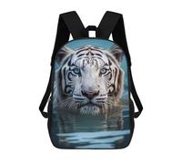 sinyumoney Mochilas Escolares Infantiles Impresas En 3D White Tiger in Water Mochila De Viaje Ligera Mochila Para Libros Niños Niñas Mochila Escolar 17inch