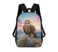 sinyumoney Mochilas Escolares Para Niños Abstracto Ethereal Whiskers Bolsa De Escuela Impresa En 3D Para Niños, Estudiantes De Primaria Y Colegio, Eagle King Of The Mountain, 17"