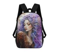 sinyumoney Mochilas escolares para niños, estampadas en 3D, bonitas bolsas de viaje namaste mochilas casuales para niños, niñas y mujeres, Purple Haired Goddess, 17"