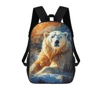 sinyumoney mochilas escolares para niños hermosa magical león bolsa de escuela impresa en 3D para niños, estudiantes de primaria y universidad, Majestic Polar Bear, 17"