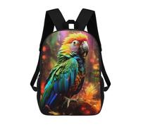 sinyumoney mochilas escolares para niños hermosa magical león bolsa de escuela impresa en 3D para niños, estudiantes de primaria y universidad, Majestic Parrot On Ground, 17"