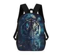 sinyumoney mochilas escolares para niños hermosa magical león bolsa de escuela impresa en 3D para niños, estudiantes de primaria y universidad, Hermoso tigre mágico, 17"