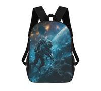 sinyumoney mochilas escolares para niños hermosa magical león bolsa de escuela impresa en 3D para niños, estudiantes de primaria y universidad, Scuba Diver In Space, 17"