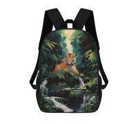 sinyumoney Mochilas Escolares Para Niños Impresas En 3D A Tiger at The Waterfall Mochila De Moda Mochila Informal De Viaje Para Niños Mochila De Gran Capacidad Para Niños Y Niñas 17inch