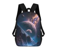 sinyumoney Mochilas Escolares Para Niños Impresas En 3D Alien Planet with Pink Tree Mochila De Moda Mochila Informal De Viaje Para Niños Mochila De Gran Capacidad Para Niños Y Niñas 17inch