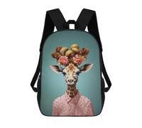 sinyumoney Mochilas Escolares Para Niños Impresas En 3D An Giraffe with Curly Hair Mochila De Moda Mochila Informal De Viaje Para Niños Mochila De Gran Capacidad Para Niños Y Niñas 17inch