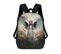 sinyumoney Mochilas Escolares Para Niños Impresas En 3D Angel in Flower Field Mochila De Moda Mochila Informal De Viaje Para Niños Mochila De Gran Capacidad Para Niños Y Niñas 17inch