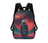 sinyumoney Mochilas Escolares Para Niños Impresas En 3D Astronaut on Alien Planet -11 Mochila De Moda Mochila Informal De Viaje Para Niños Mochila De Gran Capacidad Para Niños Y Niñas 17inch