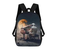 sinyumoney Mochilas Escolares Para Niños Impresas En 3D Astronaut Playing Piano on Mars Mochila De Moda Mochila Informal De Viaje Para Niños Mochila De Gran Capacidad Para Niños Y Niñas 17inch