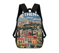 sinyumoney Mochilas Escolares Para Niños Impresas En 3D Athens Mochila De Moda Mochila Informal De Viaje Para Niños Mochila De Gran Capacidad Para Niños Y Niñas 17inch