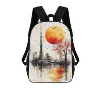 sinyumoney Mochilas Escolares Para Niños Impresas En 3D Autumn Harmony Tokyo Tower at Sunset Mochila De Moda Mochila Informal De Viaje Para Niños Mochila De Gran Capacidad Para Niños Y Niñas 17inch