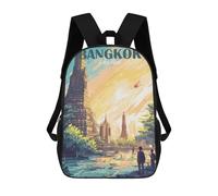 sinyumoney Mochilas Escolares Para Niños Impresas En 3D Bangkok Thailand Travel Mochila De Moda Mochila Informal De Viaje Para Niños Mochila De Gran Capacidad Para Niños Y Niñas 17inch