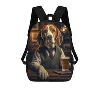 sinyumoney Mochilas Escolares Para Niños Impresas En 3D Beagle in The Pub Mochila De Moda Mochila Informal De Viaje Para Niños Mochila De Gran Capacidad Para Niños Y Niñas 17inch