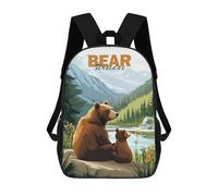 sinyumoney Mochilas Escolares Para Niños Impresas En 3D Bear Family Mochila De Moda Mochila Informal De Viaje Para Niños Mochila De Gran Capacidad Para Niños Y Niñas 17inch