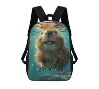 sinyumoney Mochilas Escolares Para Niños Impresas En 3D Beaver Sea Mochila De Moda Mochila Informal De Viaje Para Niños Mochila De Gran Capacidad Para Niños Y Niñas 17inch