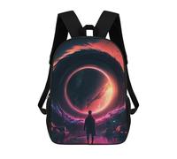 sinyumoney Mochilas Escolares Para Niños Impresas En 3D Black Hole's Whisper Mochila De Moda Mochila Informal De Viaje Para Niños Mochila De Gran Capacidad Para Niños Y Niñas 17inch