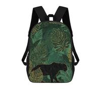 sinyumoney Mochilas Escolares Para Niños Impresas En 3D Black Panther in Emerald Jungle Mochila De Moda Mochila Informal De Viaje Para Niños Mochila De Gran Capacidad Para Niños Y Niñas 17inch